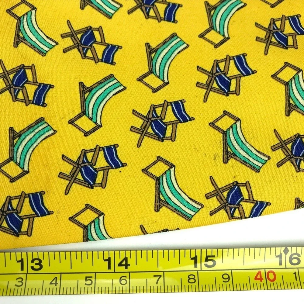 Utopia Men's Tie Handmade Yellow Beach Chair Relax Vacation Novelty Necktie 58